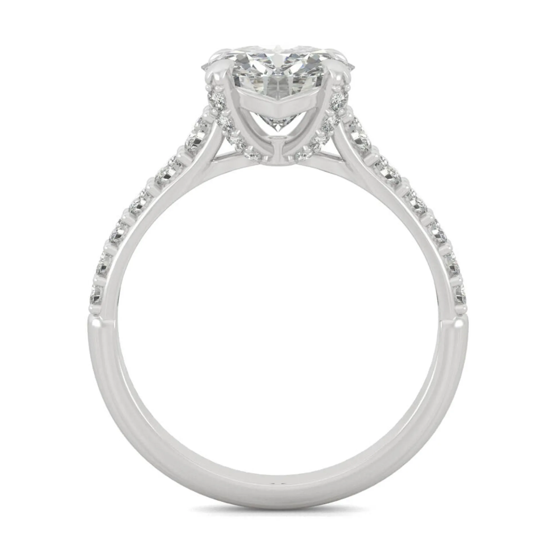 Round Moissanite Ring With Side-Stones In Platinum (2 3/8 Ct. Tw.)