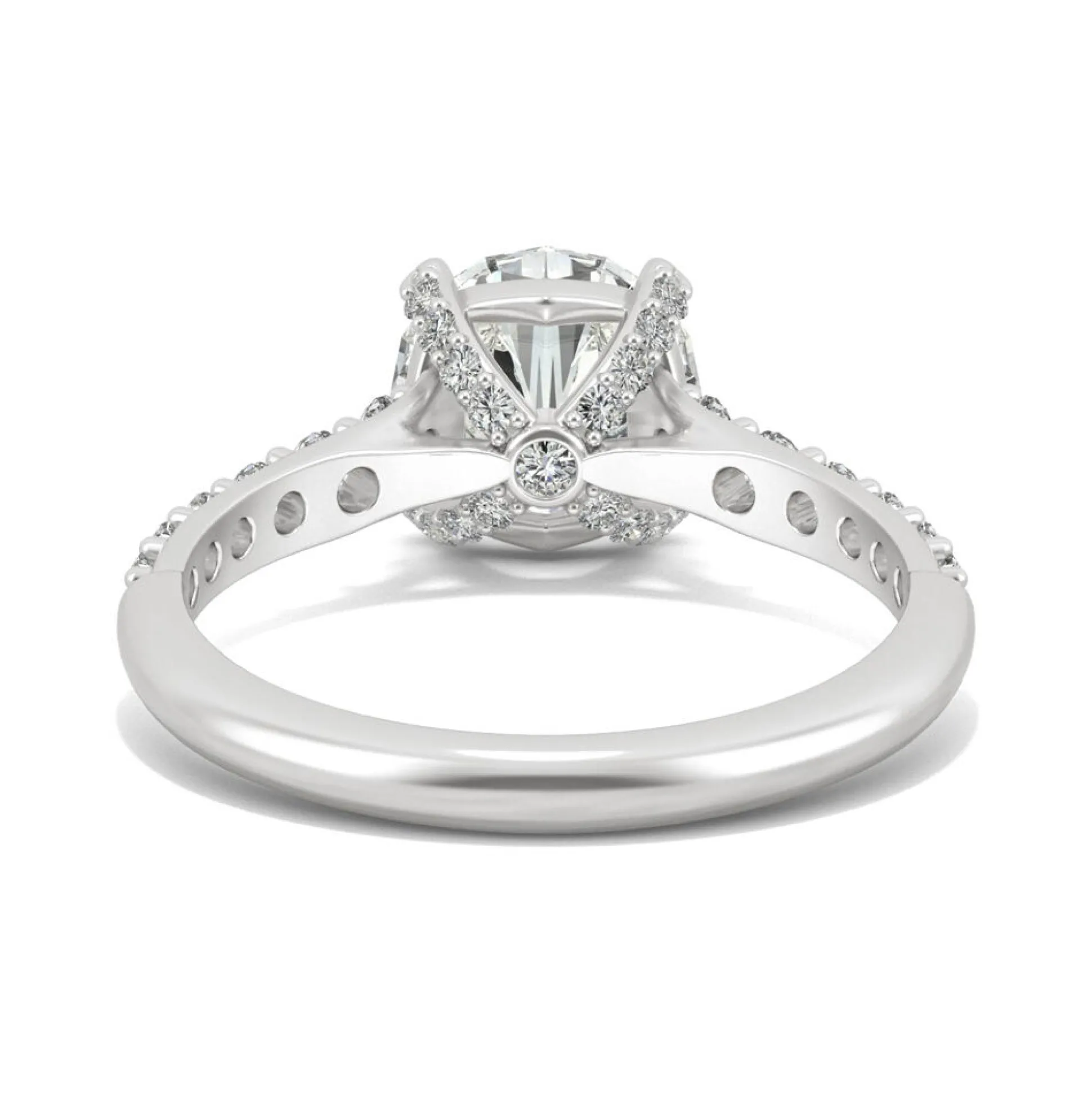 Round Moissanite Ring With Side-Stones In Platinum (2 3/8 Ct. Tw.)