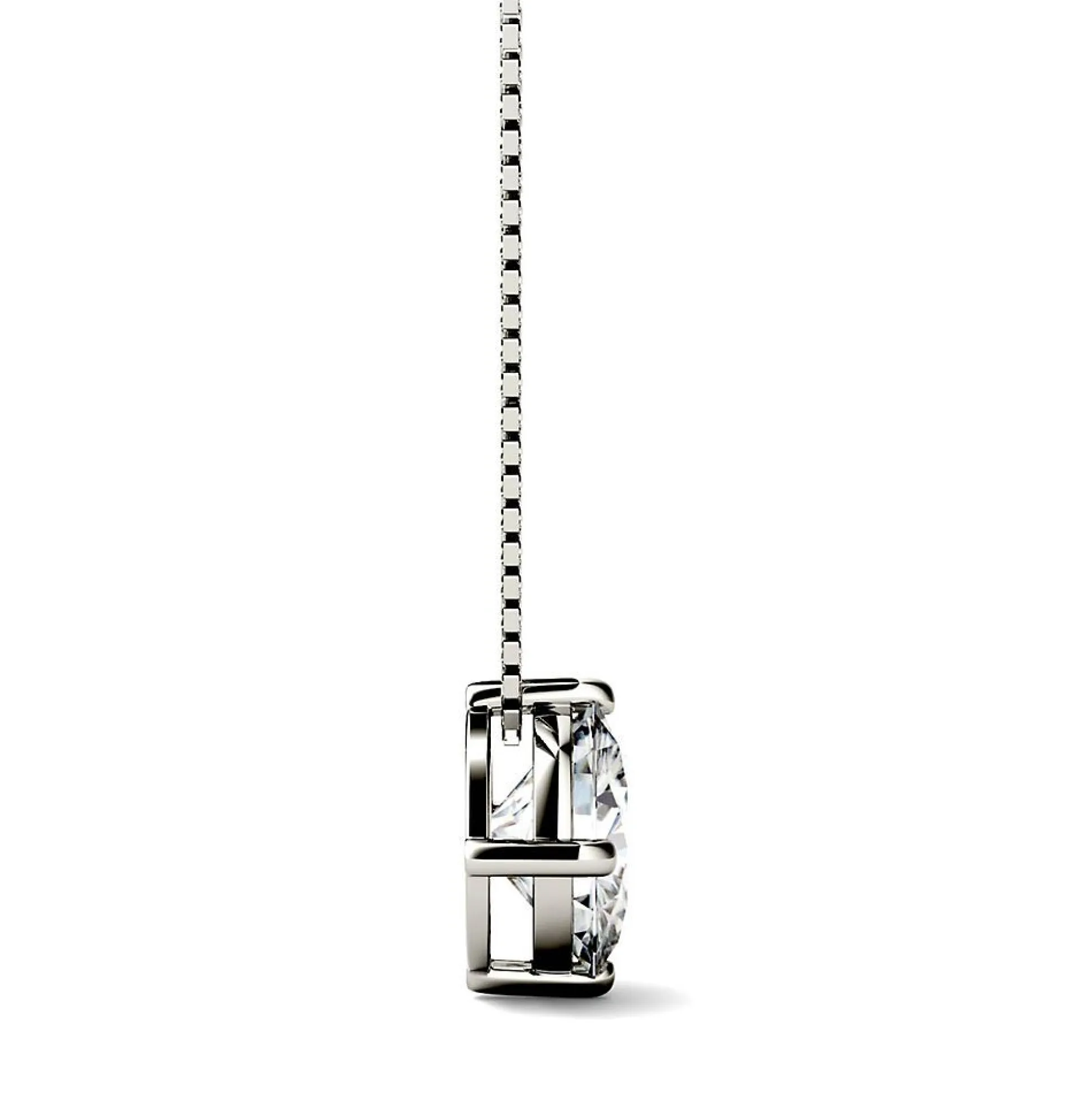 Round Moissanite Solitaire Pendant In 14K White Gold (1 Ct.)
