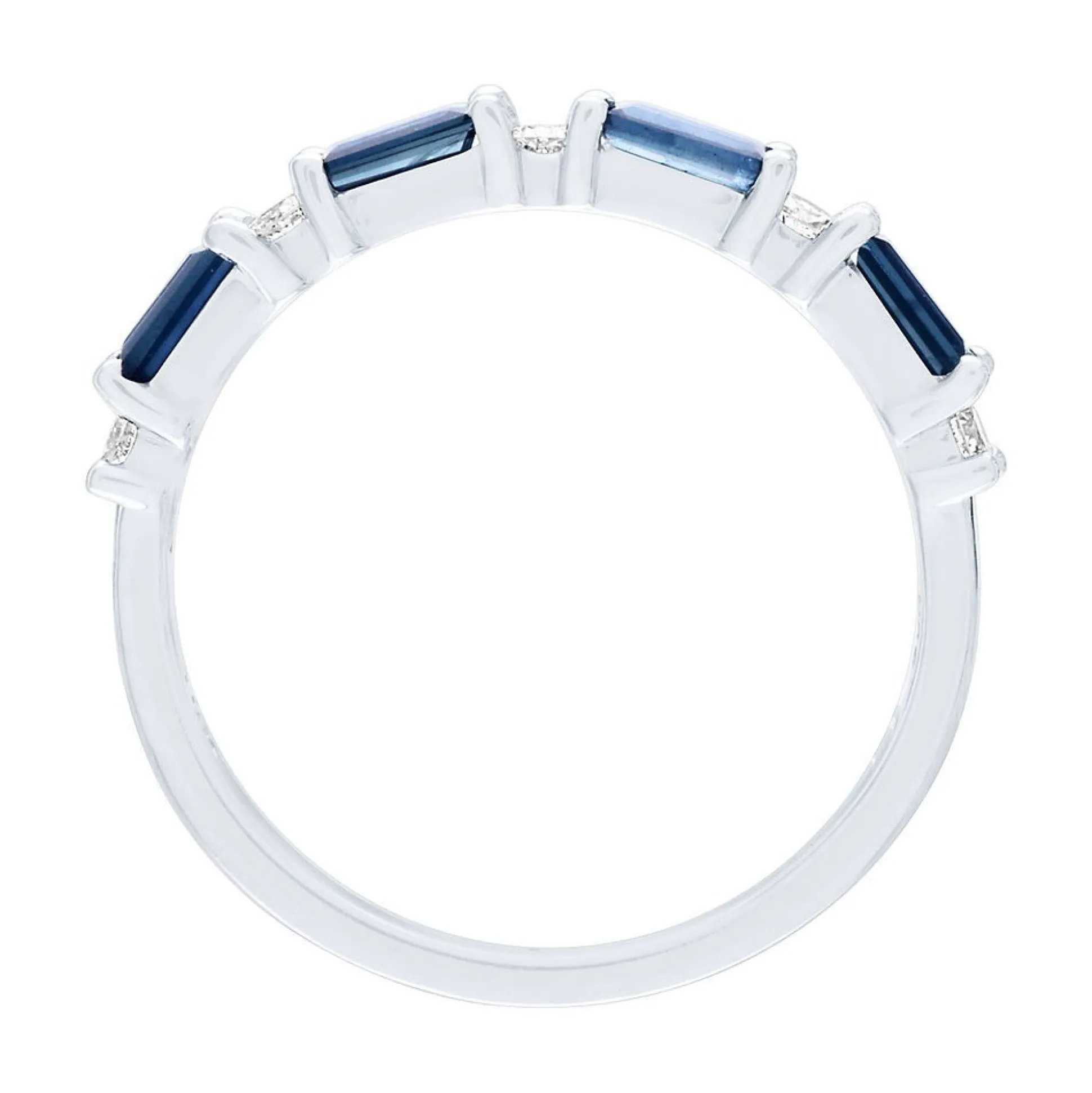 Sapphire & 1/5 Ct. Tw. Diamond Ring In 10K White Gold