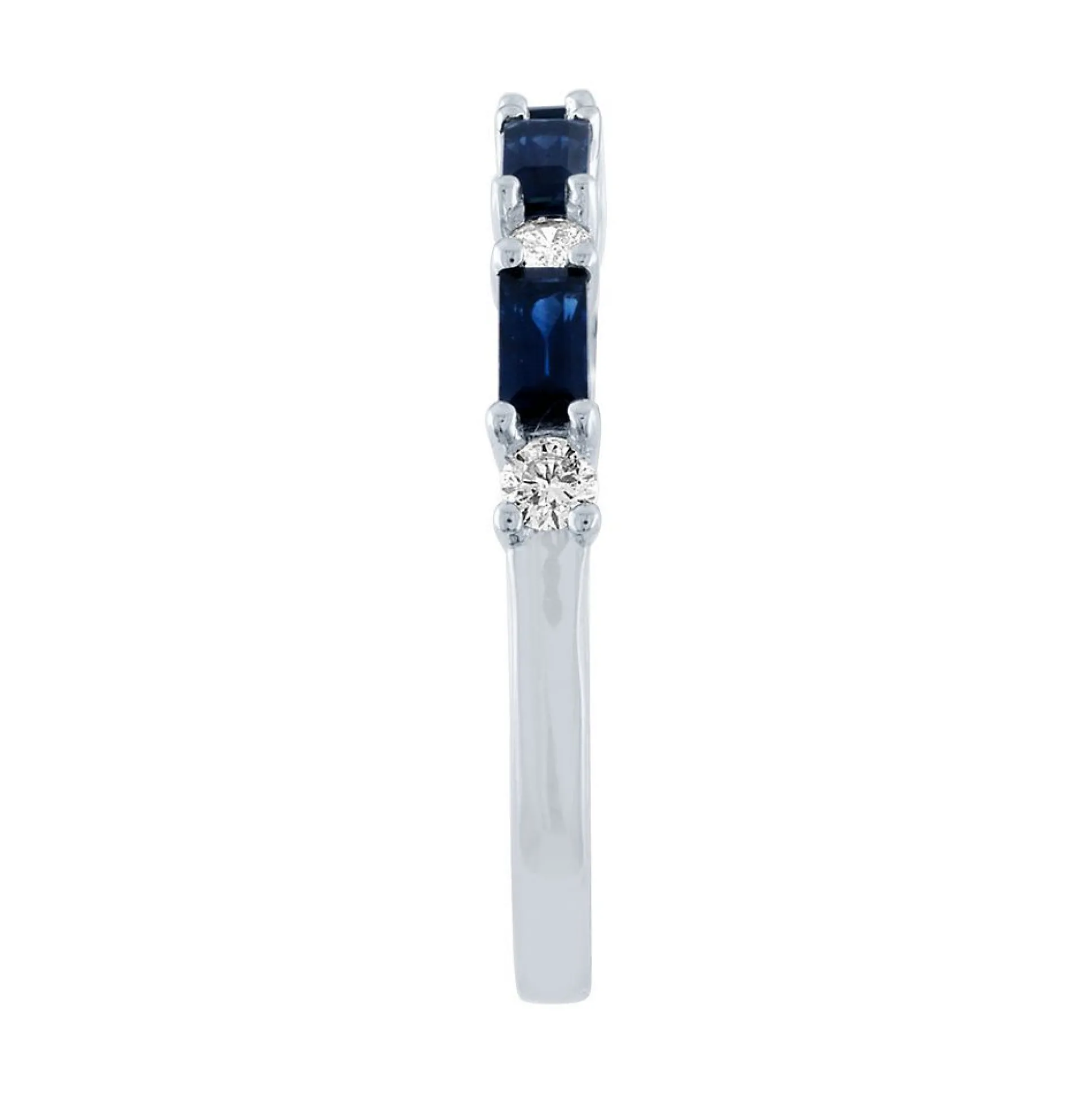 Sapphire & 1/5 Ct. Tw. Diamond Ring In 10K White Gold