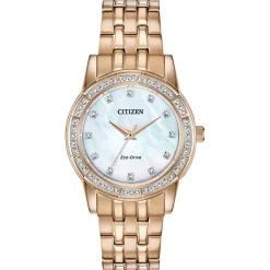 Silhouette Crystal Women's Watch In Rose Gold Tone Ion-Plated Stainless Steel, 31Mm