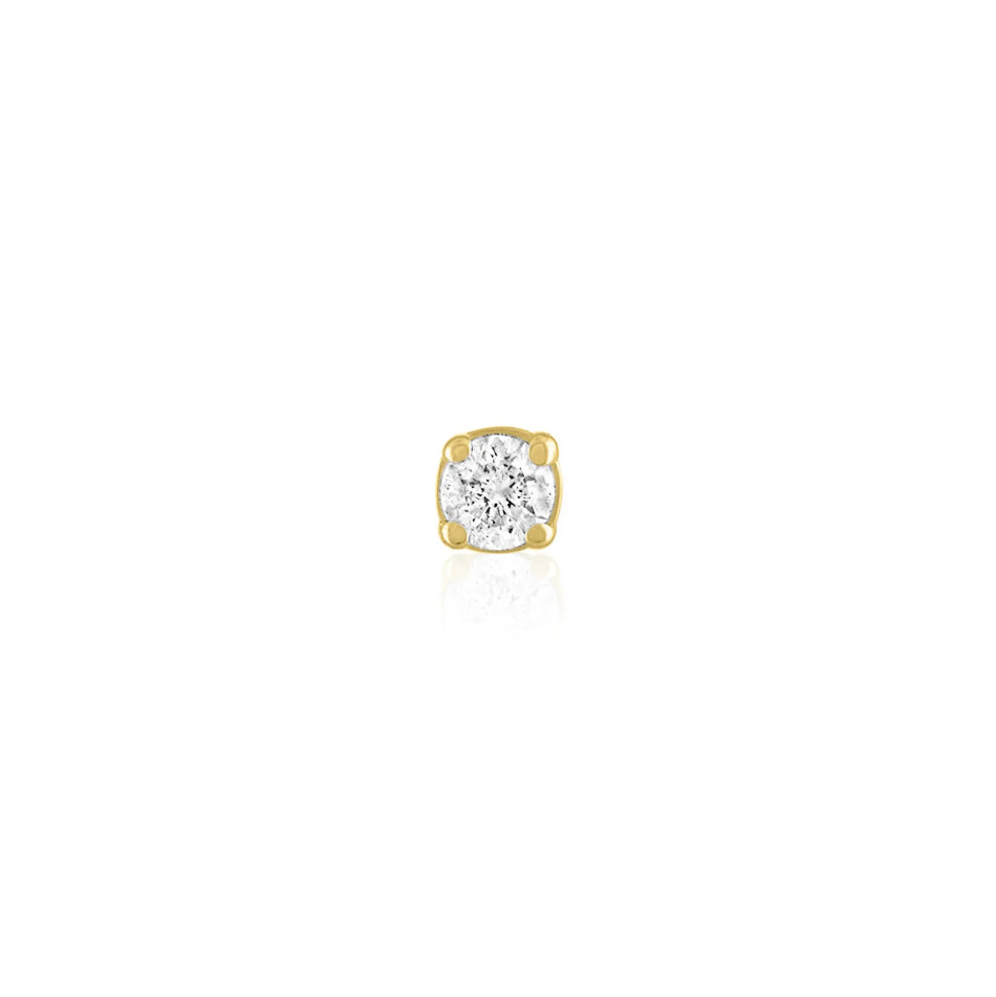 Single Stud Solitaire Diamond Accent Earring In 10K Yellow Gold