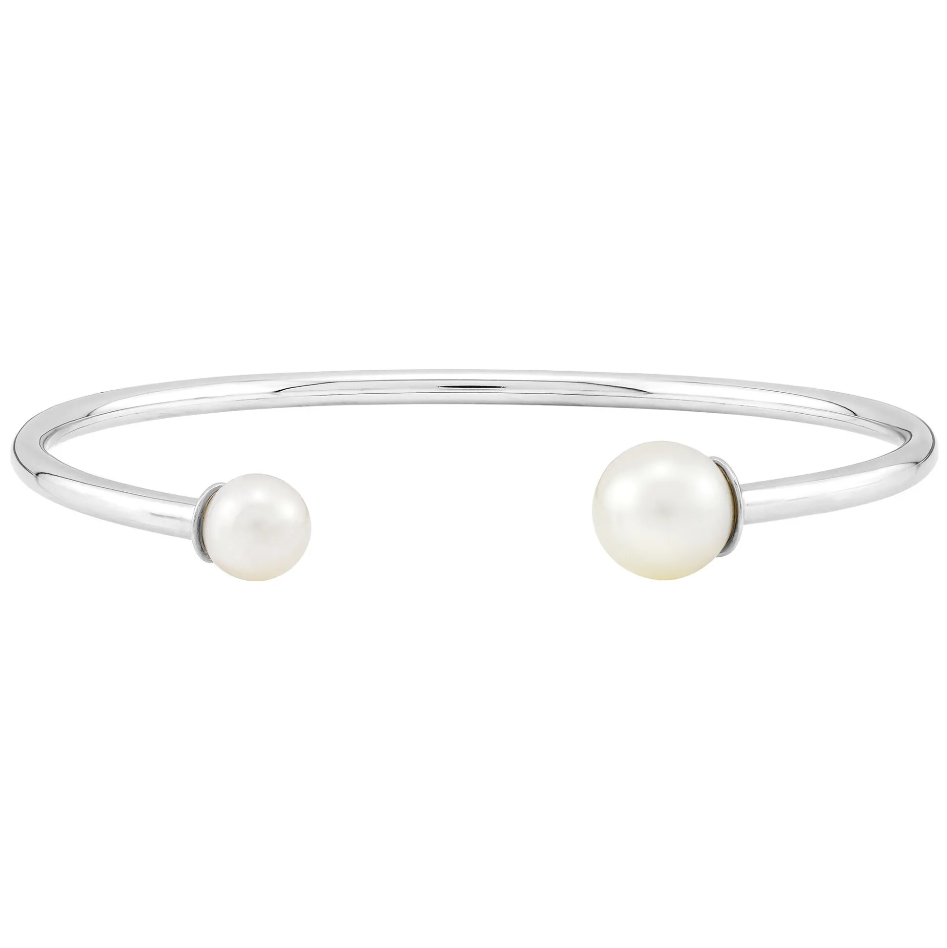 Sterling Silver Cuff With White Freshwater Cultured Pearl
