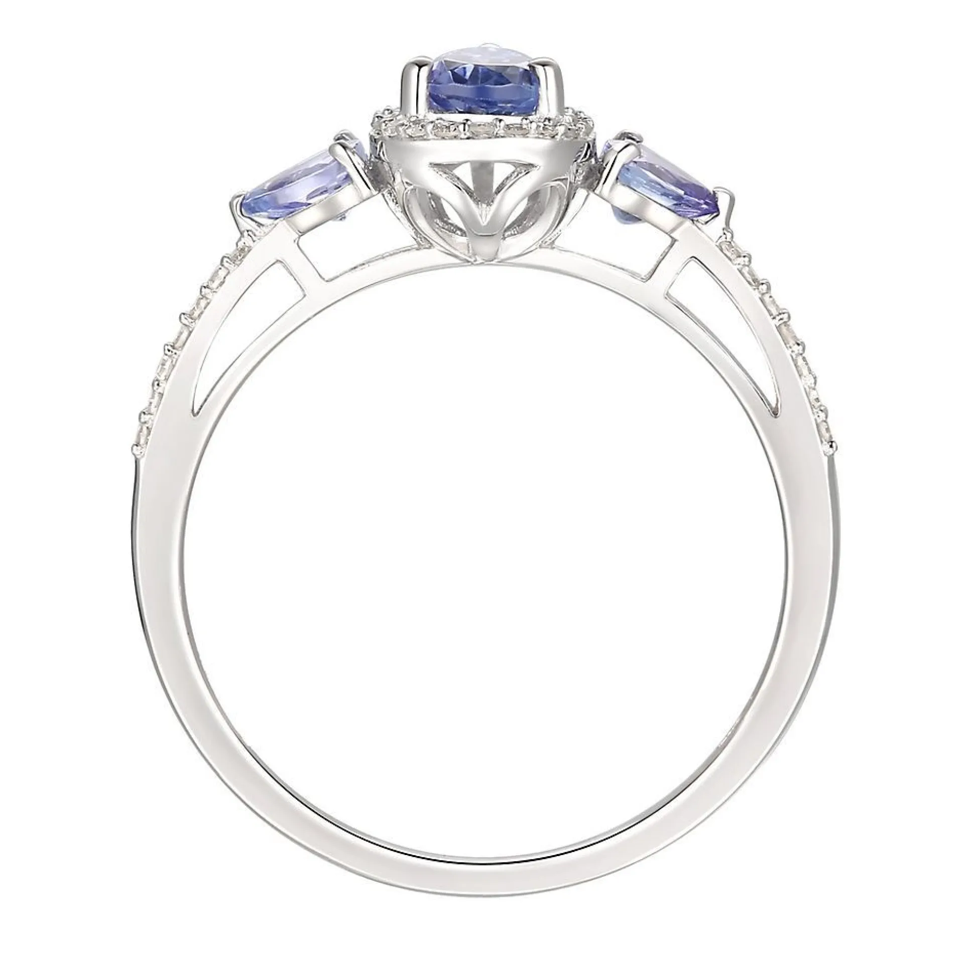 Tanzanite & 1/10 Ct. Tw. Diamond Ring In 10K White Gold