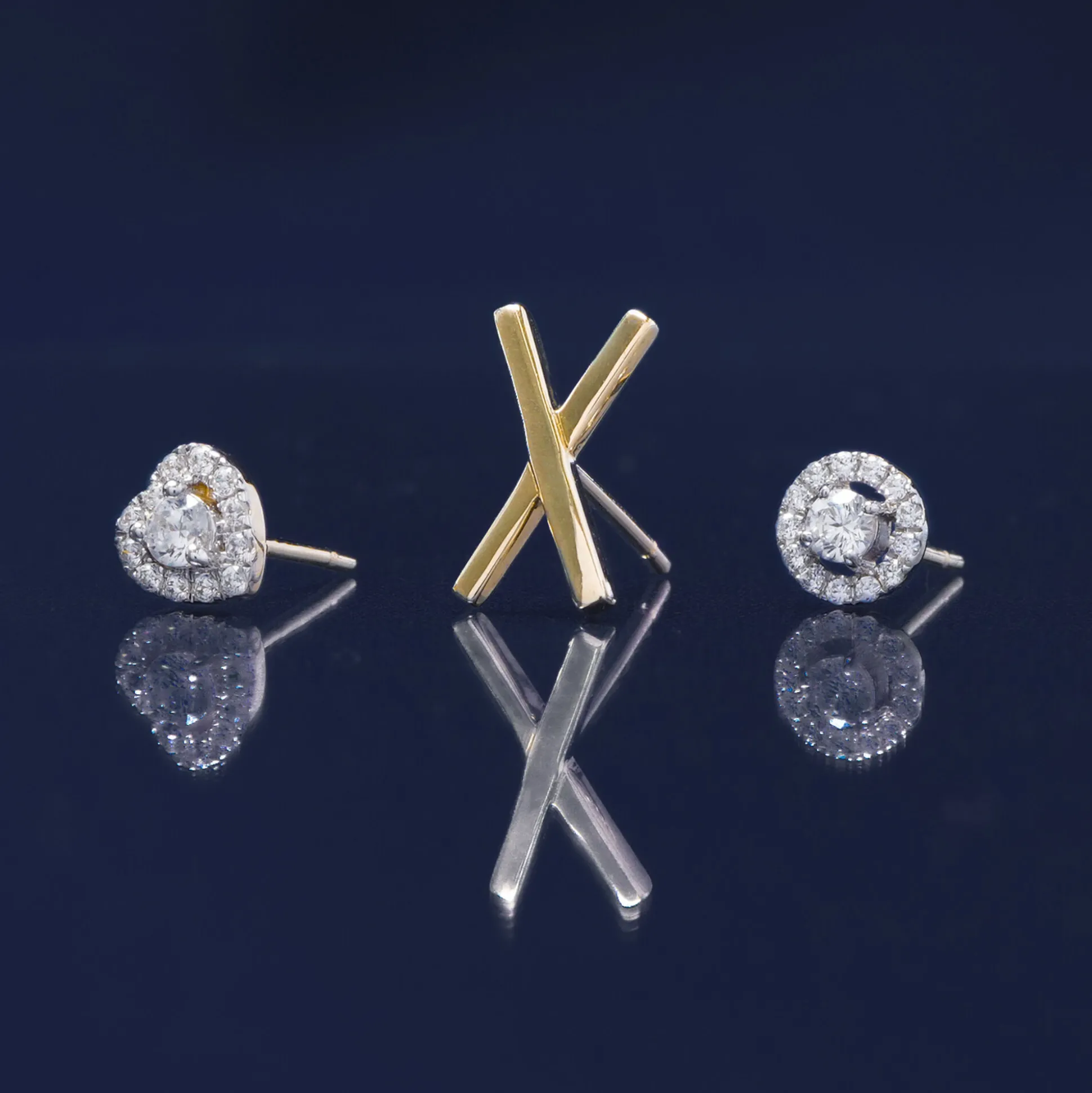 Thin 'X' Stud Earrings In Vermeil