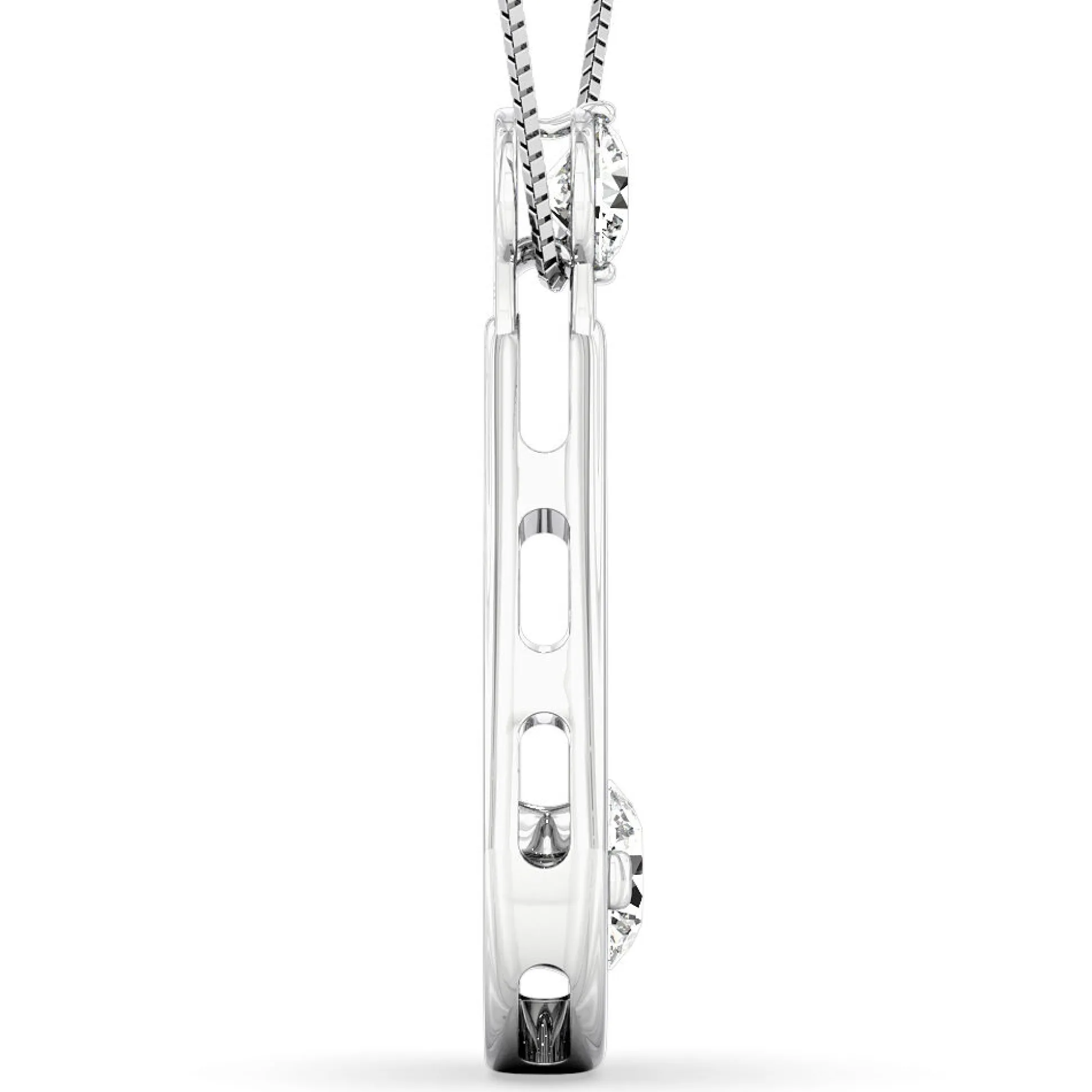 Two-Stone Diamond Necklace In 14K White Gold (1/3 Ct. Tw.)