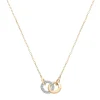 Two-Tone Diamond Linked Circle Necklace In 14K White And Yellow Gold (1/10 Ct. Tw.)