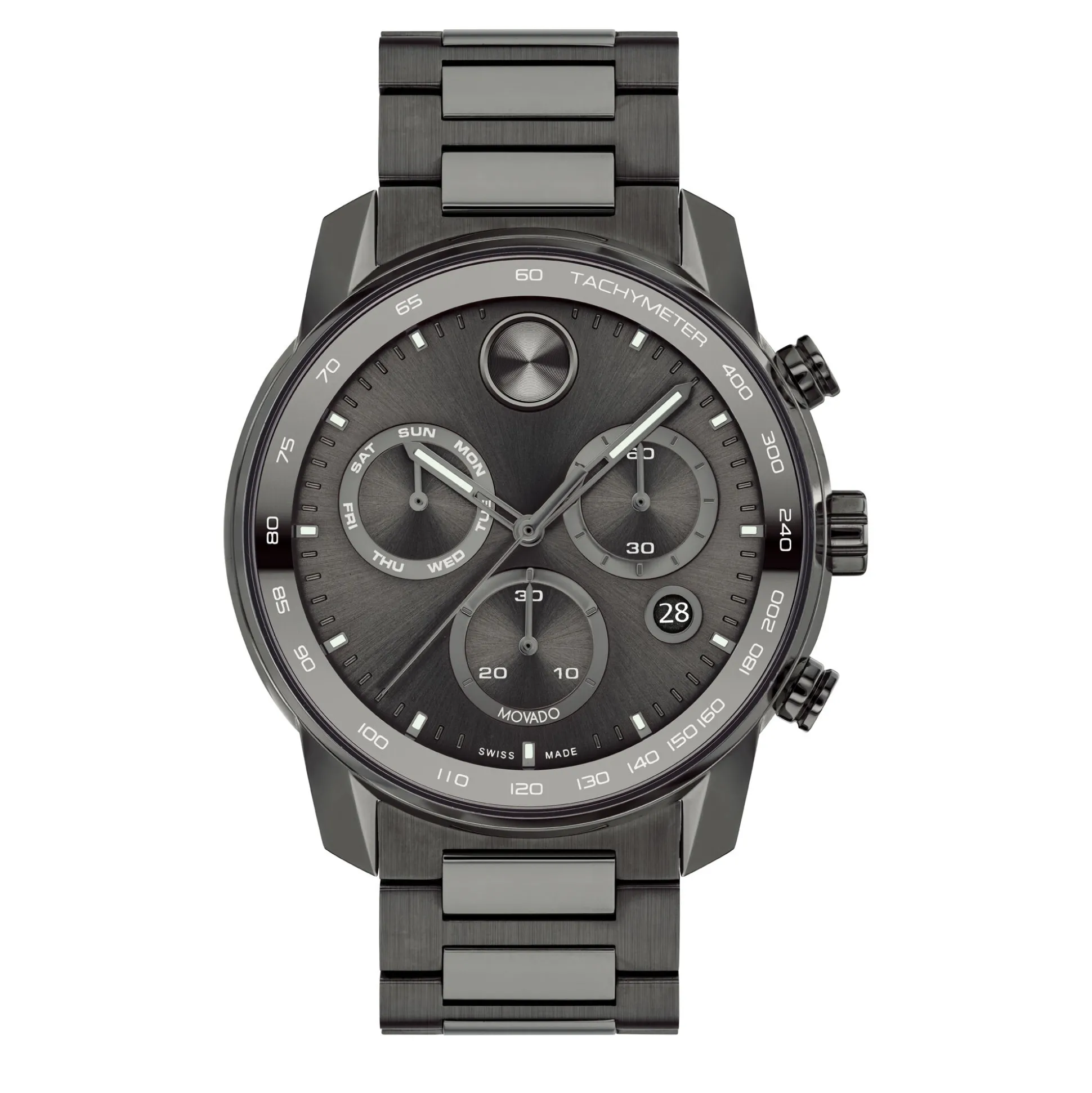 Verso Men's Watch In Gunmetal Ion-Plated Stainless Steel, 44Mm