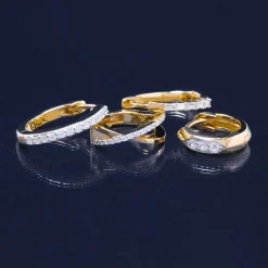 Vertical Diamond Baguette Hoop Earrings In 14K Yellow Gold (1/7 Ct. Tw.)