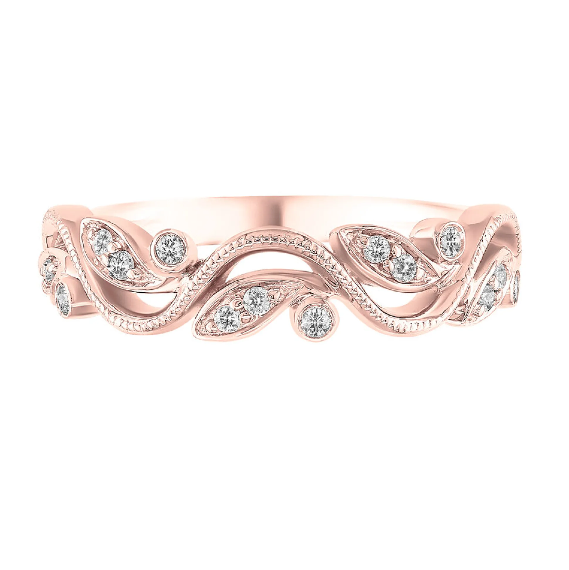 Vine Ring With Diamonds In 10K Rose Gold (1/8 Ct. Tw.)