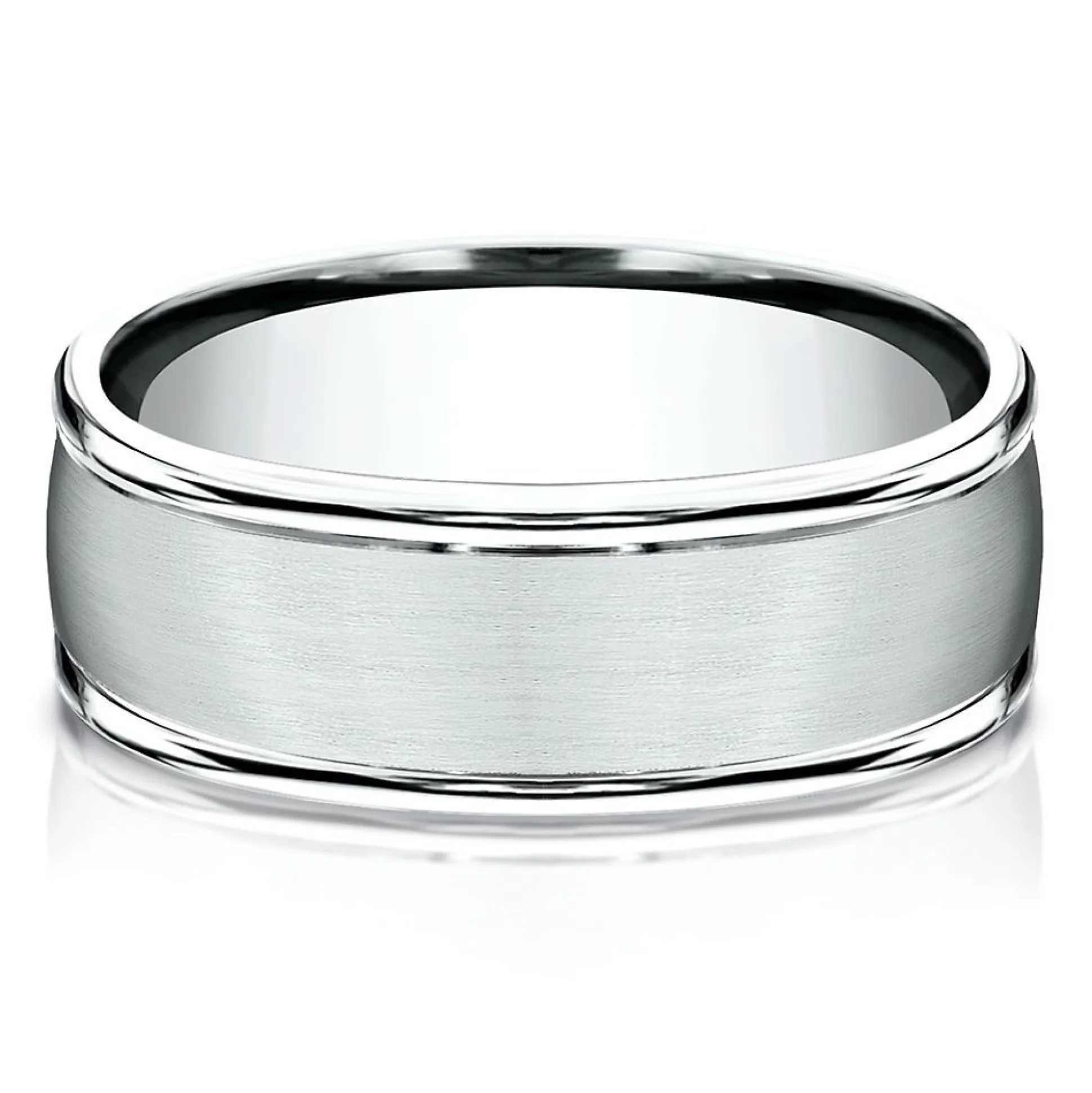 Wedding Band In 10K White Gold, 8Mm